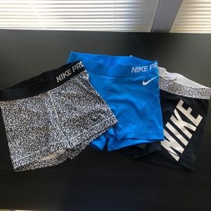 Nike Pro Compression Shorts. Lot of 3